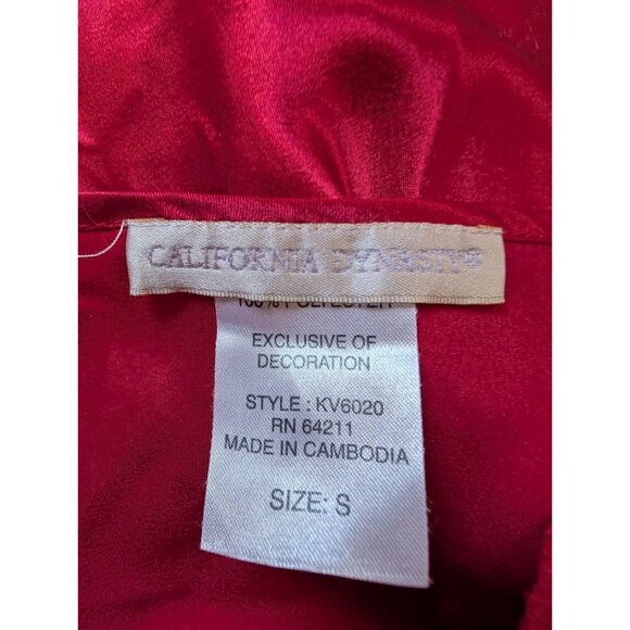 Vintage California Dynasty Red Satin & Lace Nightgown With Sequins Detail Size S - Picture 5 of 9